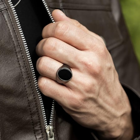 خاتم فضه راقي مطلي كروم