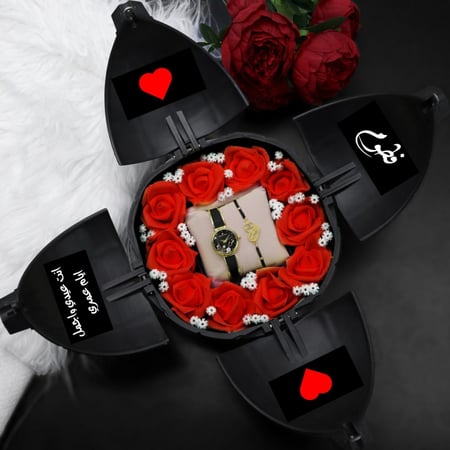 بوكس القنبلة بتصميم مميز مع ورد أنيق