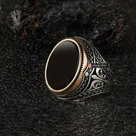 هدية رجالية خاتم من الفضة الخالصة عيار 925