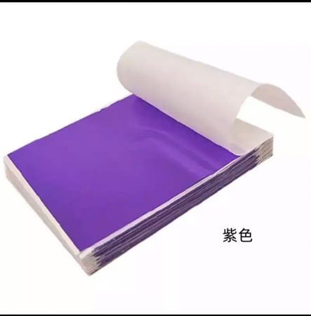 شريحتين ورق ذهب لون موف