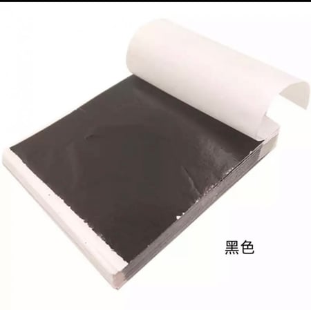 شريحتين ورق ذهب لون اسود