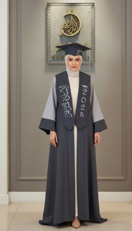 عبايات تخرج + وشاح + قبعه+مع تطريز الاسم والتاريخ حسب الطلب 2024-0