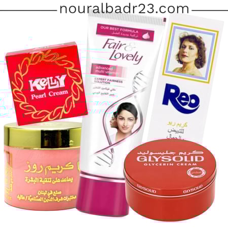 مجموعة كريمات خلطة تبييض البشرة+غسول هديه