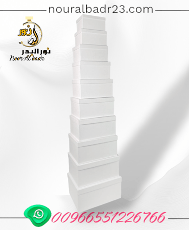 صناديق هدايا عدد القطع 10 قطع لون ابيض
