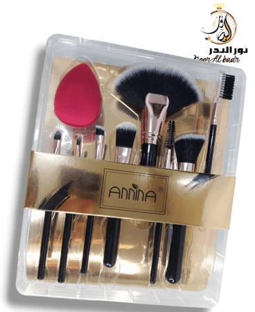 مجموعة طقم فرش مكياج مع اسفنجة شكل قطرة ماء -