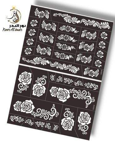 ملصقات الحناء نقشات لليدين والقدمين مكونه من 2 قطع-001