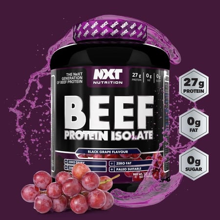 بيف بروتين ايزوليت من نكست نكهة عنب اسود 1.8 كجم - NXT Nutrition Beef Protein