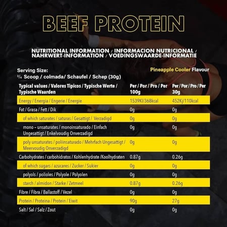 بيف بروتين ايزوليت من نكست نكهة اناناس 1.8 كجم - NXT Nutrition Beef Protein