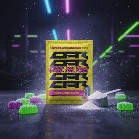 نانو بري وورك اوت سي إف ار نكهة الحلوى الحامضة 1 سيرف 20جم - Nano Supps CFR Pre-Workout Sour Candy Blast