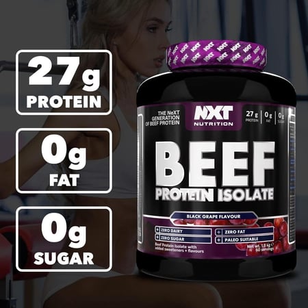 بيف بروتين ايزوليت من نكست نكهة عنب اسود 1.8 كجم - NXT Nutrition Beef Protein