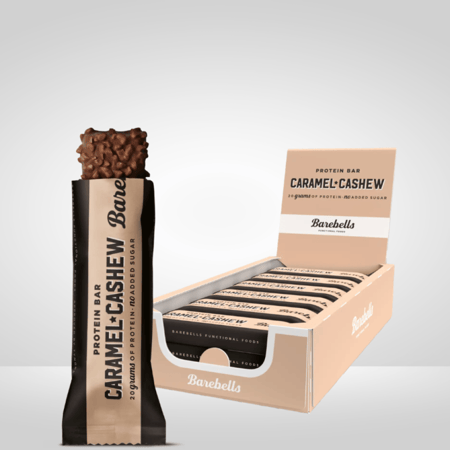 باربلز بروتين بار كراميل كاجو 55جم - كرتون 12 حبة - Barebells Protein Bar Box