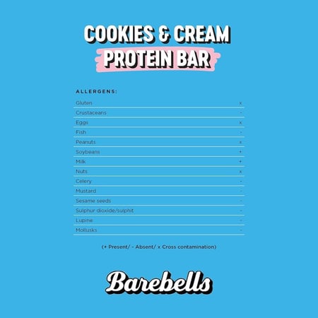 باربلز بروتين بار كوكيز كريم 55جم - كرتون 12 حبة - Barebells Protein Bar Box