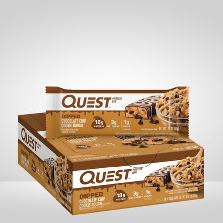كويست بروتين بار ديبيد شوكليت شيب كوكي دو 50جم - كرتون 12 حبة - Quest Nutrition Protein Bar Box