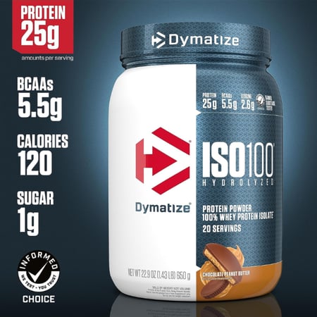 ايزو 100 بروتين ديماتايز شوكليت بينت بتر 650جم - Dymatize ISO100 Protein