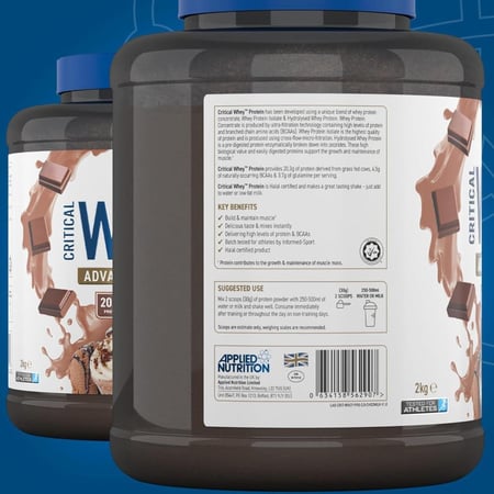 ابلايد مسحوق واي بروتين ميلك شيك الشكولاته - Applied Nutrition Critical WHEY Protein Chocolate Milkshake - 2 Kg