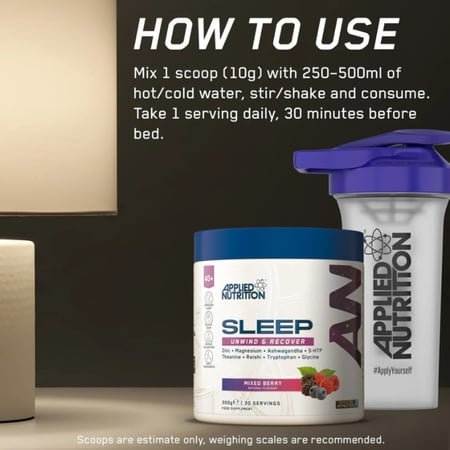 ابلايد نيوترشن مكمل دعم النوم بنكهة التوت المشكل 300جم Applied Nutrition Sleep Mixed Berry