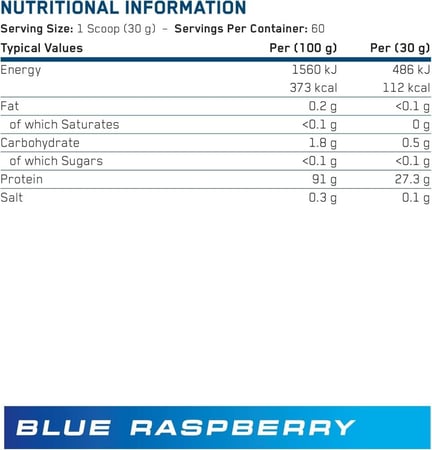 مسحوق Beef-XP Blue Raspberry نكهة توت ازرق منعشة وصافية