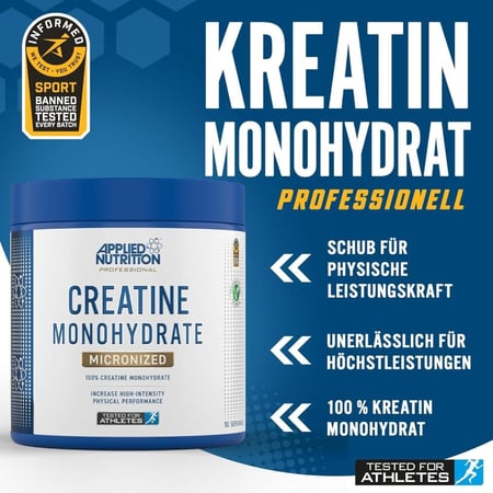 ابلايد كرياتين مونوهيدرات نقي ٢٥٠ جم بدون نكهة - Applied Creatine Monohydrate Micronized Unflavored 250G