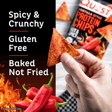 كويست بروتين شيبس تورتيلا حار 32جم - Quest Nutrition Protein Chips