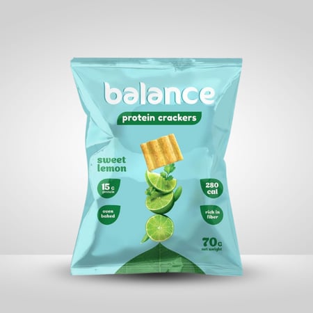 بالانس بروتين كراكرز سويت ليمون 70جم - Balance Protein Crackers