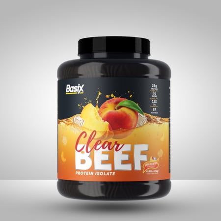 بيسكس بيف بروتين اللحم بنكهة ايس تي خوخ - Basix Clear Beef Protein Isolate Ice tea peach Flavor 2kg