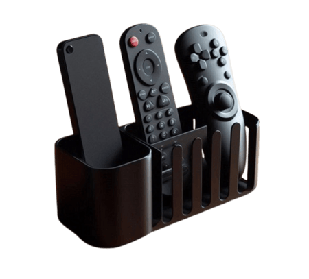 حامل أجهزة التحكم عن بعد بلاستيكي أسود