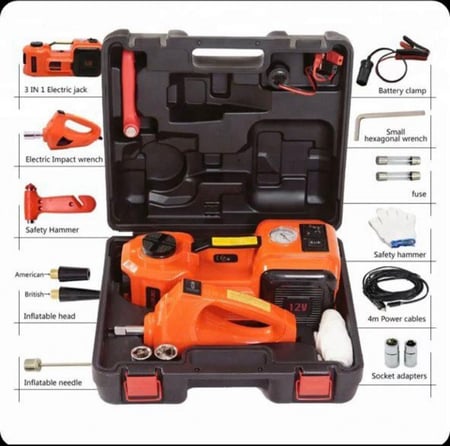 رافعة كهربائية للسيارة ومضخة هواء 5 طن وجهاز فك الصواميل الكهربائي حافظة،