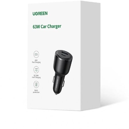 شاحن للسيارة بمنفذ تايب سي و USB بقوة 63 واط | UGREEN