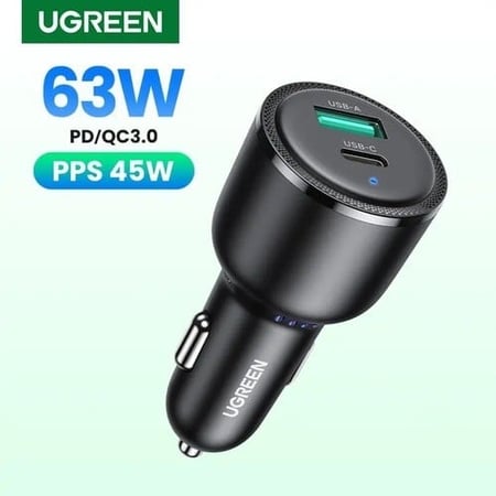 شاحن للسيارة بمنفذ تايب سي و USB بقوة 63 واط | UGREEN