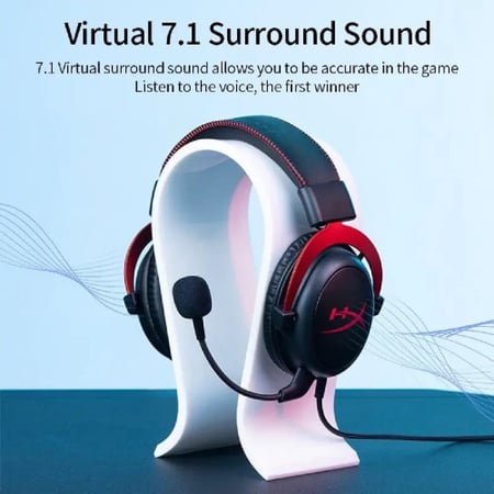سماعة HyperX Cloud 2 صوت محيطي ميكروفون قابل للإزالة وسادات مريحة