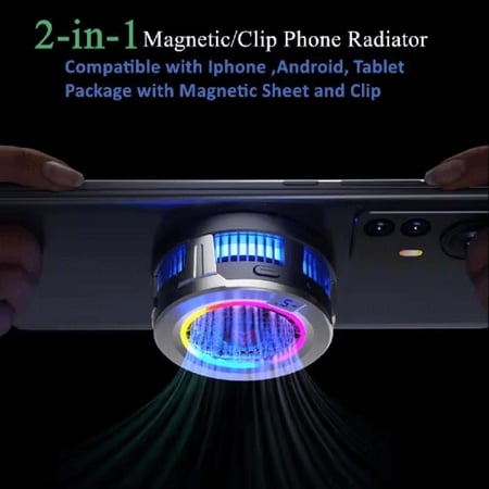 مروحة تبريد مائي مع مغناطيس لتبريد هاتفك بثلاث سرعات افضل حل للحرارة