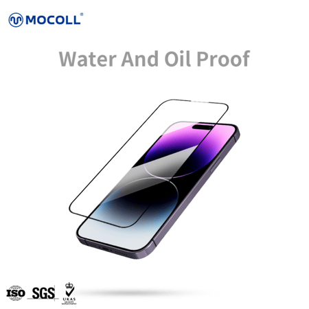 ستكر حماية شفاف من الزجاج المقوى 2.5D لهاتف ايفون 14 برو  من MOCOLL - Mocoll iPhone 14 Pro Full Cover 2.5D Tempered Glass Protector