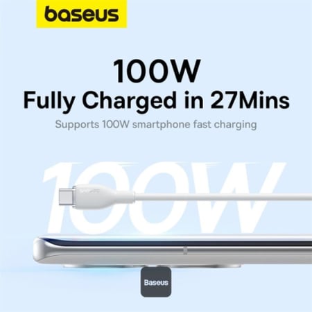 كابل شحن سريع  من Baseus مع نقل بيانات عالي السرعة من USB-A إلى Type-C بقوة 100 وات 6 أمبير بطول 1.2 متر