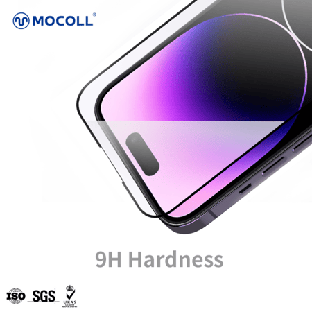 ستكر حماية شفاف من الزجاج المقوى 2.5D لهاتف ايفون 14 برو  من MOCOLL - Mocoll iPhone 14 Pro Full Cover 2.5D Tempered Glass Protector