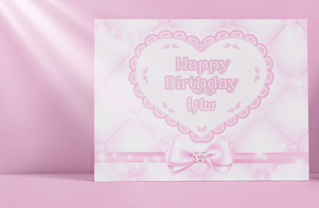 كرت اهداء يوم ميلاد مخصص بالإسم "happy birthday ...."