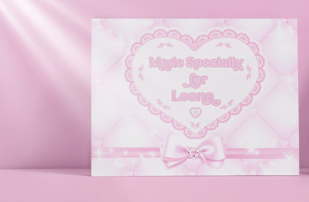 كرت اهداء مخصص بالإسم "made specially for ...."