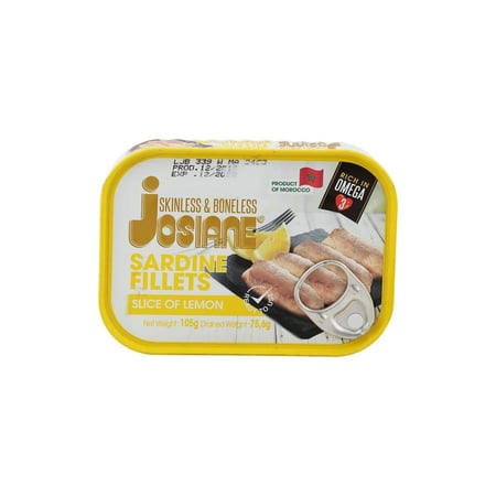 سردين بدون جلد وعظم بزيت + ليمون جوزيان 105 ج