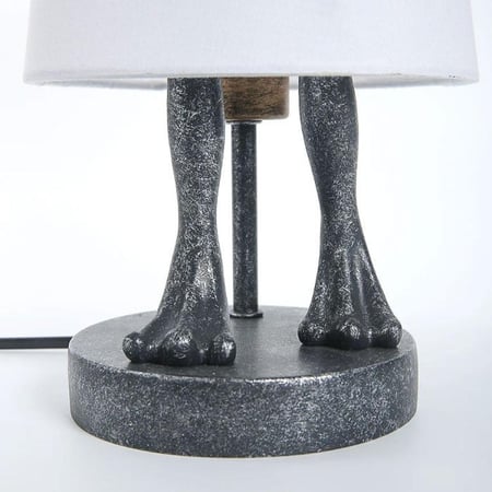 اباجورة طاولة بتصميم ضفدع لون رمادي وابيض مقاس 38x18 سم