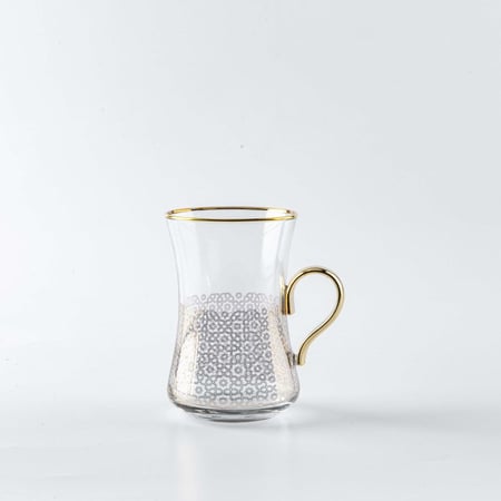 طقم فناجين وبيالات قهوة و شاي مع صحون وسكرية بتصميم عصري من روزيت لون برتقالي