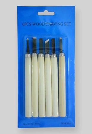 مجموعة ادوات فنية بأطراف حادة و مقبض خشبي من اس بي سي - 6 حبة