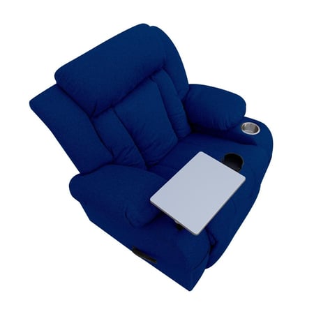 كرسي استرخاء مع طاولة لاب توب لون أزرق غامق مقاس 89x73x110 سم