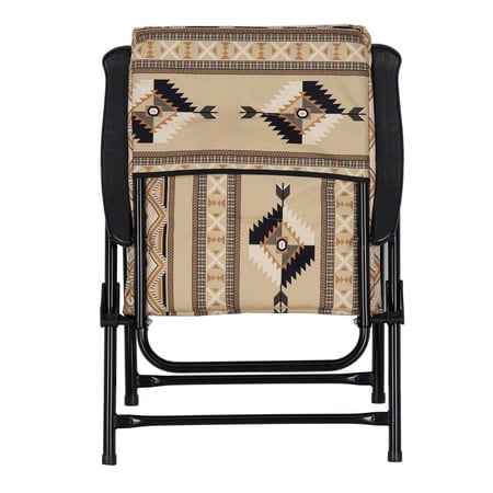 كرسي رحلات قابل للطي بنقشة تراثية بلون بيج