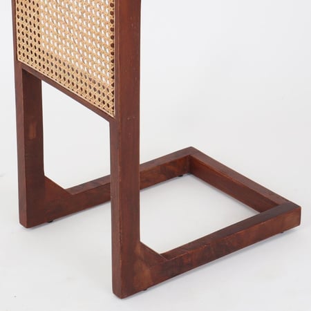 طاولة خدمة خشب هندي بسطح رتان لون بني مقاس 32x40x62 سم