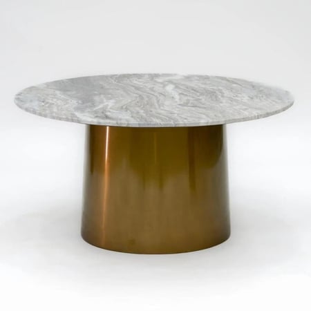 طقم طاولات مصنوع من المعدن بتصميم مميز باللون الذهبى والرمادى