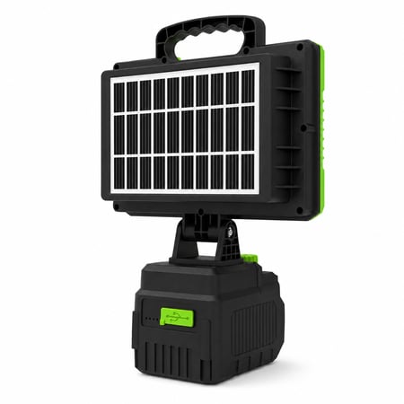 كشاف طاقة شمسية مع بنك طاقة وإضاءة LED عالية السطوع
