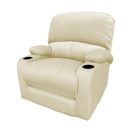 كرسي استرخاء ثابت مع حامل أكواب لون بيج فاتح مقاس 85x80x101 سم