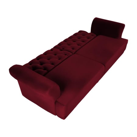 نوتيلا أريكة سرير 2x1 منجدة بالمخمل لون أحمر غامق مقاس 212x84x82.5سم