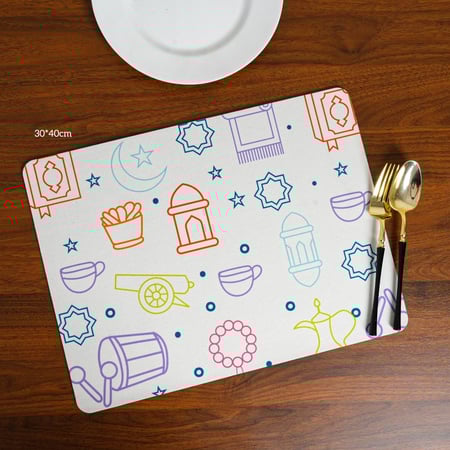 لباد صحون مع رسومات رمضانية ملونة 30×40 سم