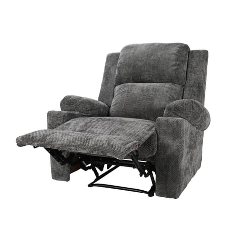 كرسي استرخاء ثابت منجد بالشانيل مع حامل أكواب مقاس 85x80x101 سم