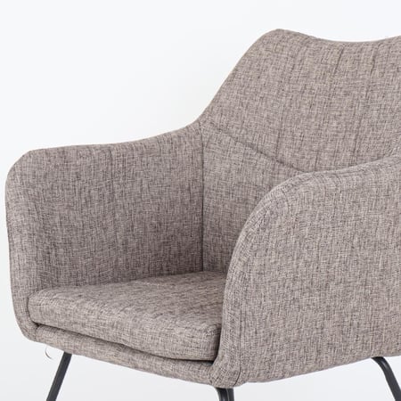 كرسي قماش بقواعد معدن باللون الرمادي الفاتح مقاس 65x90 سم